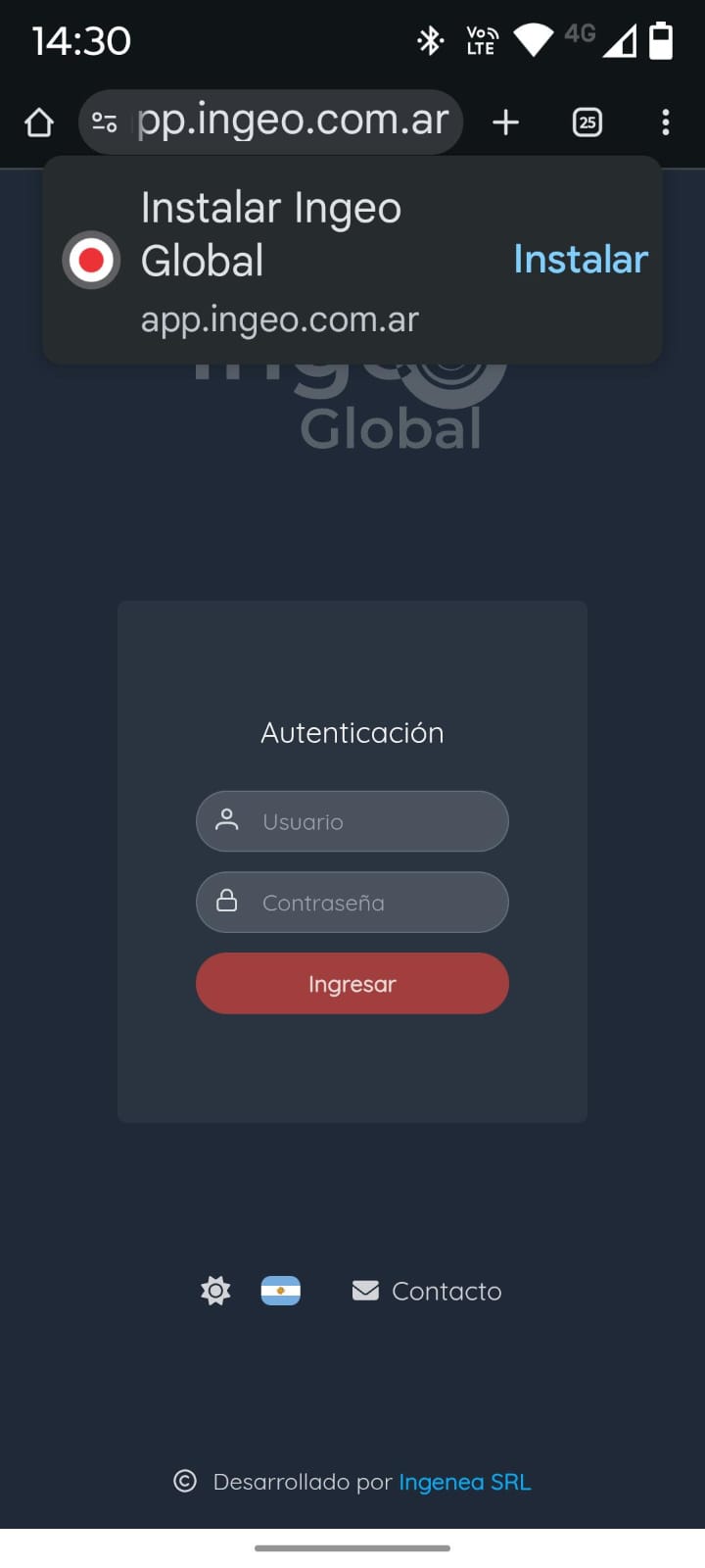 Instalación PWA en móvil